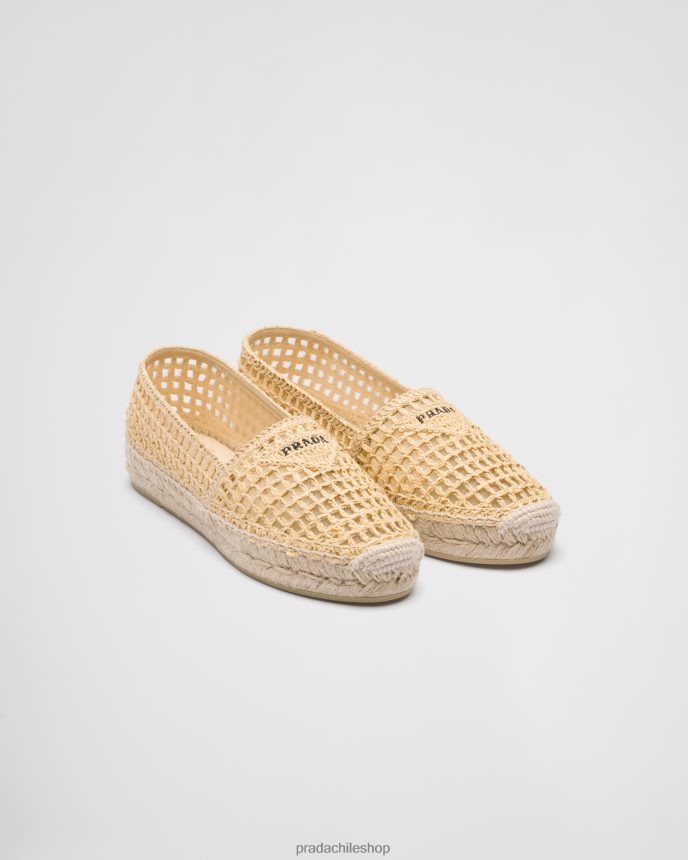 alpargatas de crochet mujer 6PH66B1092 Prada zapatos natural