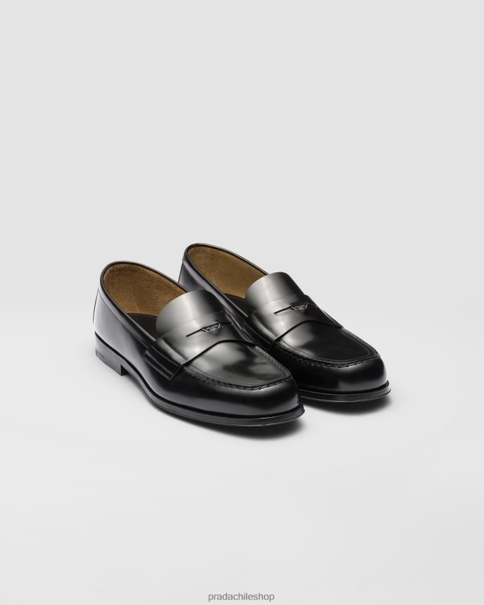 mocasines de piel cepillada hombres 6PH66B2311 Prada zapatos negro