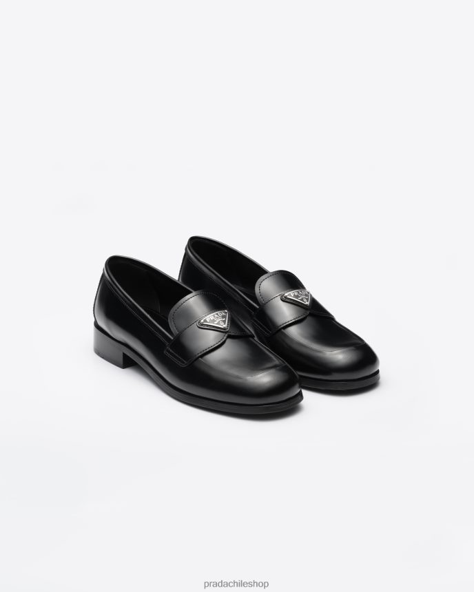 mocasines de piel cepillada mujer 6PH66B1045 Prada zapatos negro