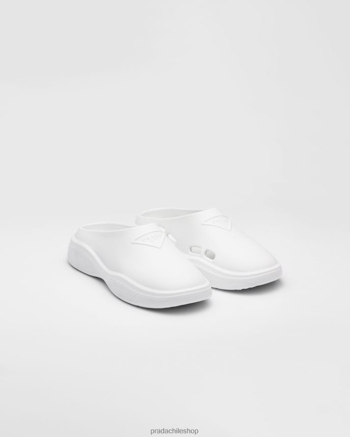 mulas de gomaespuma mujer 6PH66B1127 Prada zapatos blanco