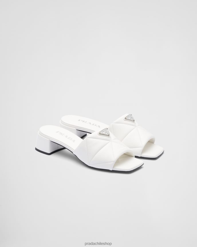 chanclas acolchadas de napa mujer 6PH66B968 Prada zapatos blanco