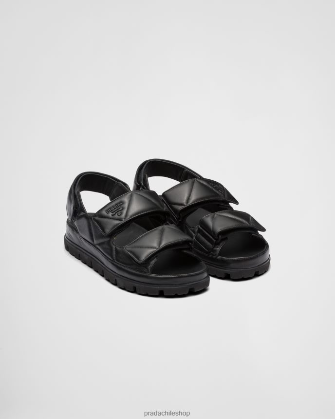 sandalias acolchadas de napa mujer 6PH66B959 Prada zapatos negro