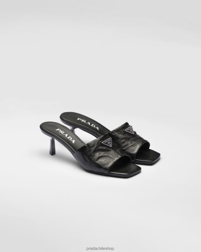 sandalias de napa envejecidas mujer 6PH66B991 Prada zapatos negro