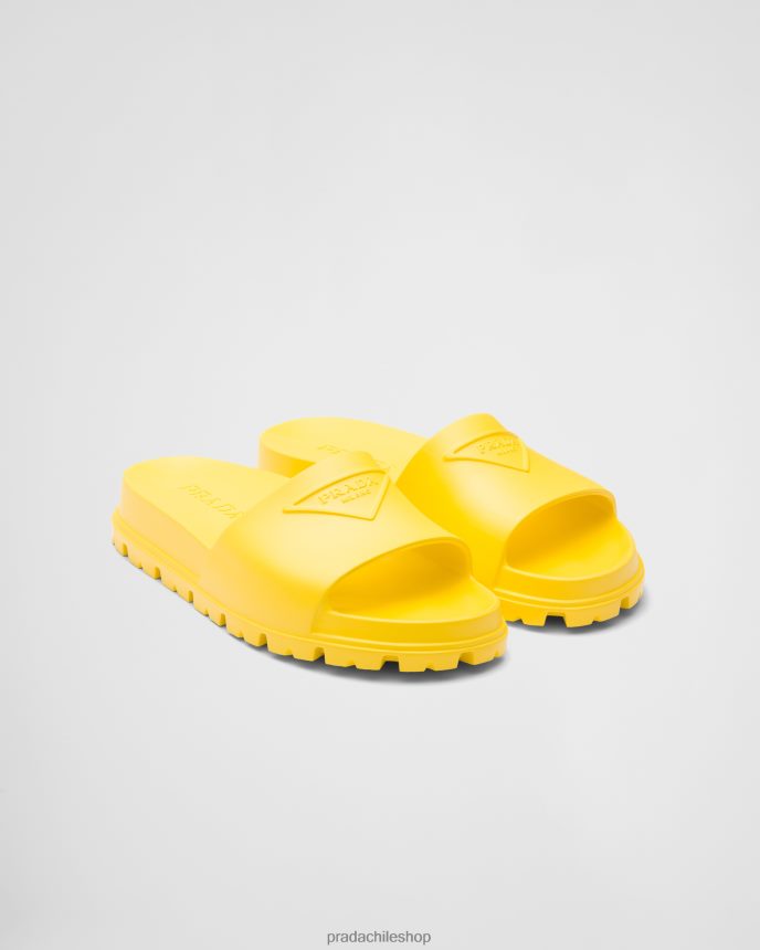 toboganes de goma hombres 6PH66B2263 Prada zapatos amarillo soleado